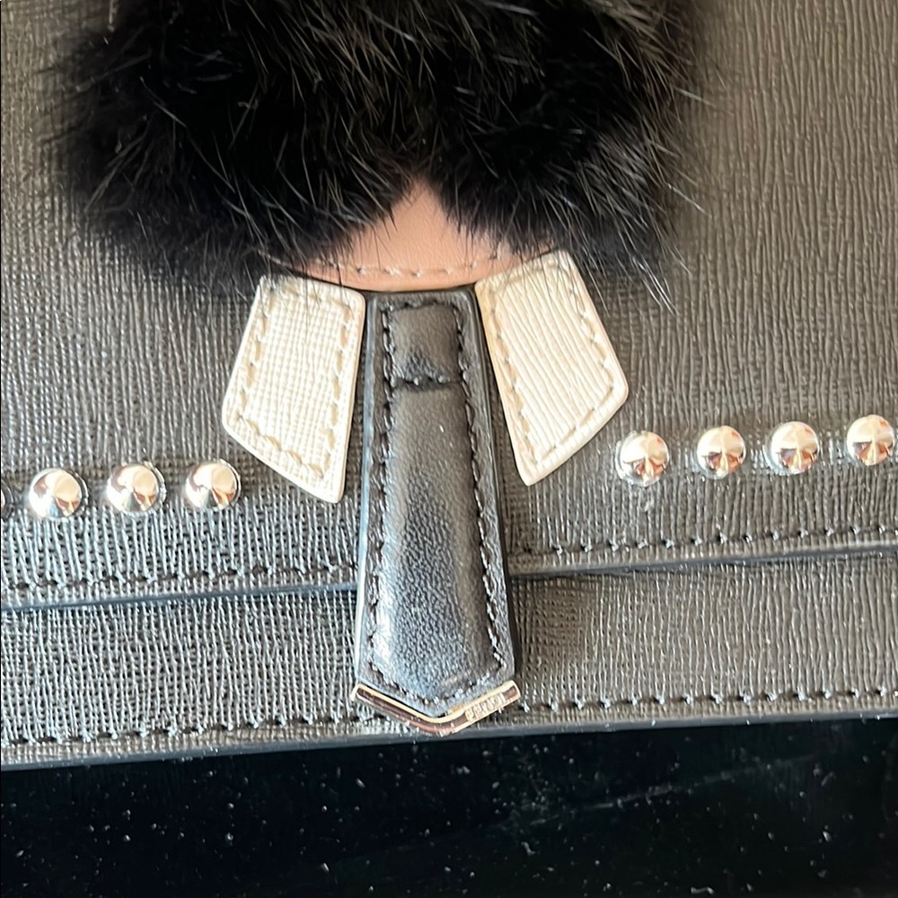 Fendi chain wallet 7 x 5 inches and half barely used  Studded  Bag with Fur - Picture 3 of 10